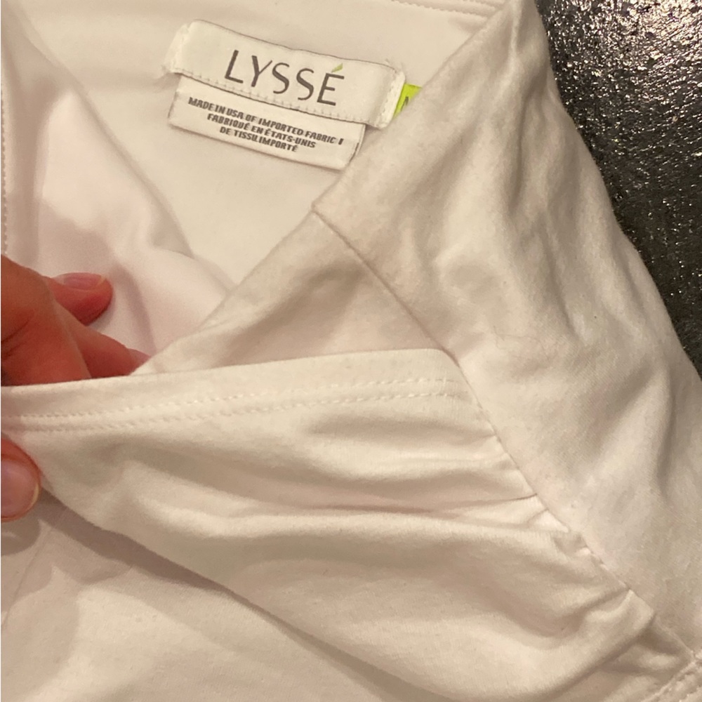 LYSEE szM White yoga pants with tummy control band